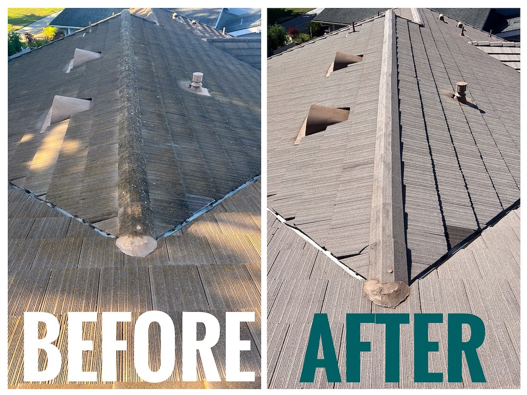 Flat Concrete Tile Roof Cleaning In Arroyo Grande, CA