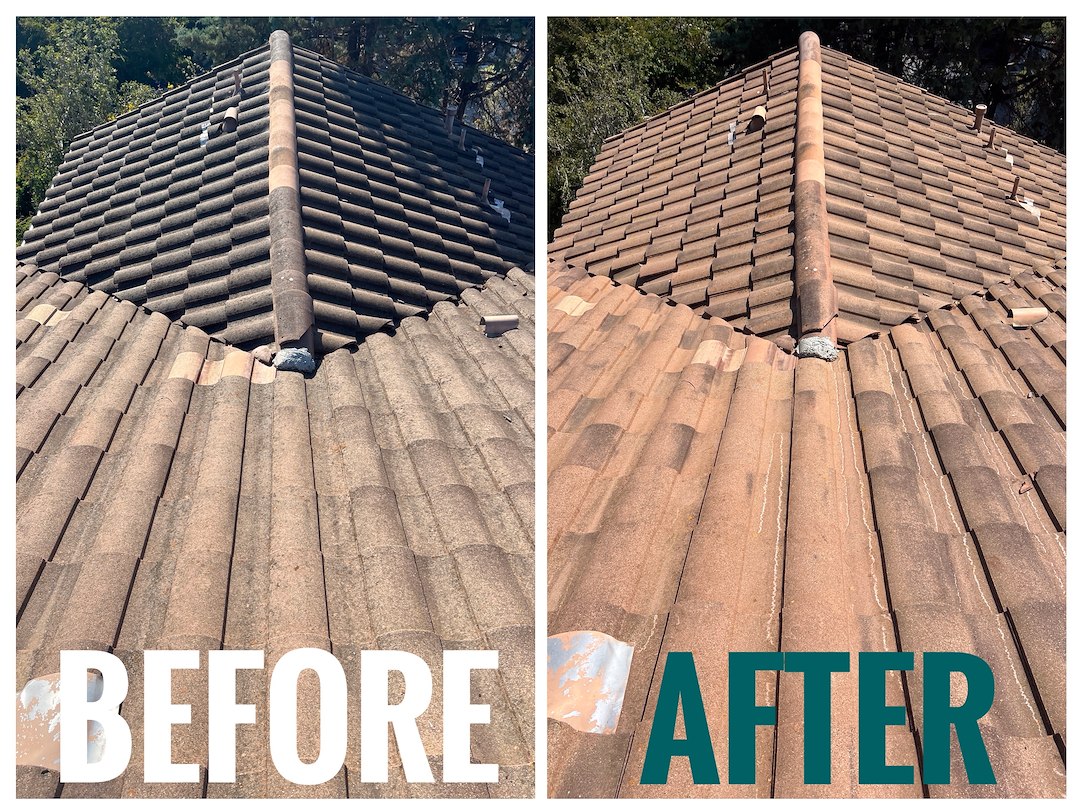 Lovely Concrete Tile Softwash Roof Cleaning 